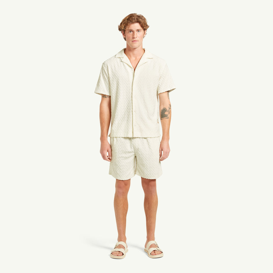 BURLE TERRY SHORT - IVORY
