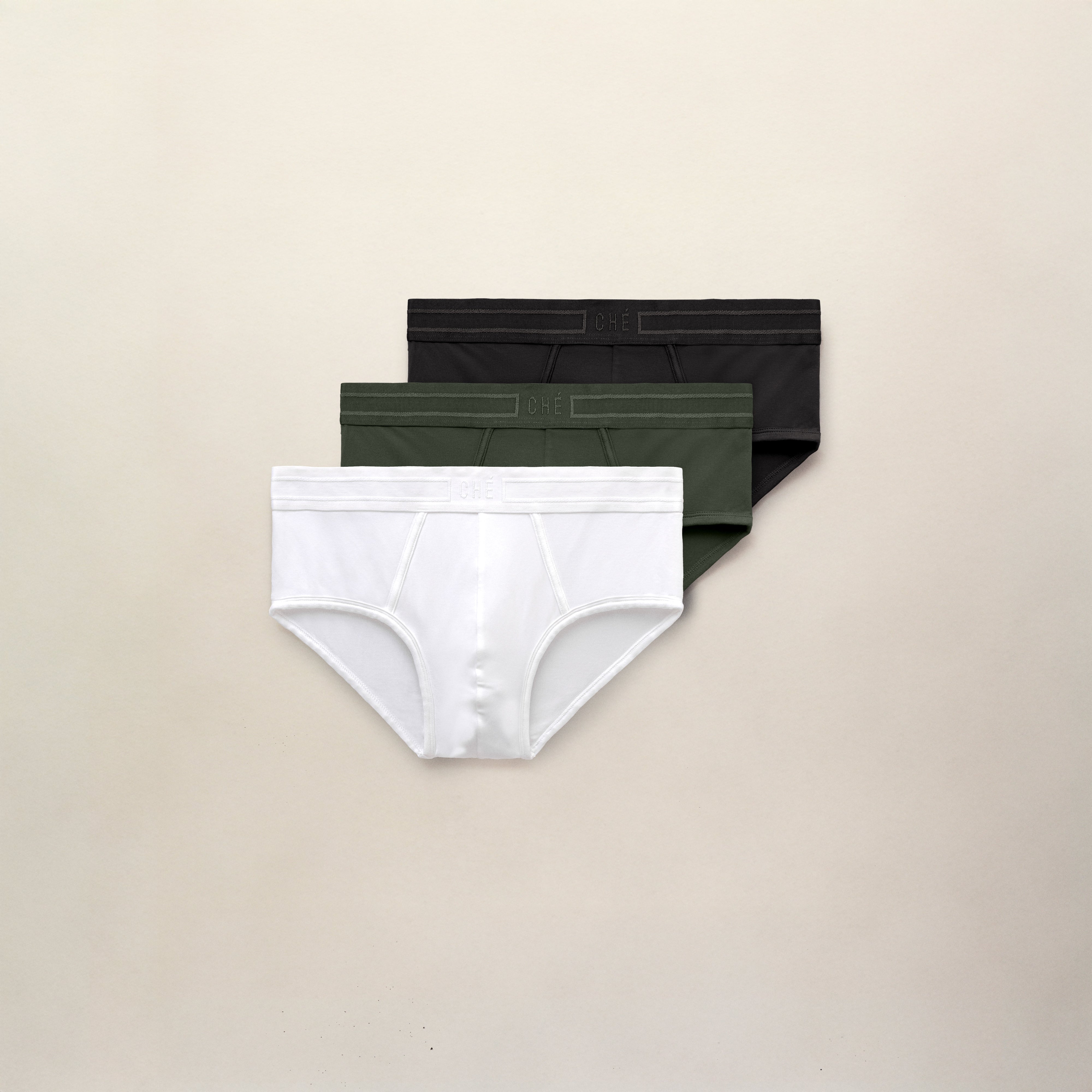 3 x Men's TENCEL™ Modal Boxer Briefs - Black/ White/ Green | CHÉ