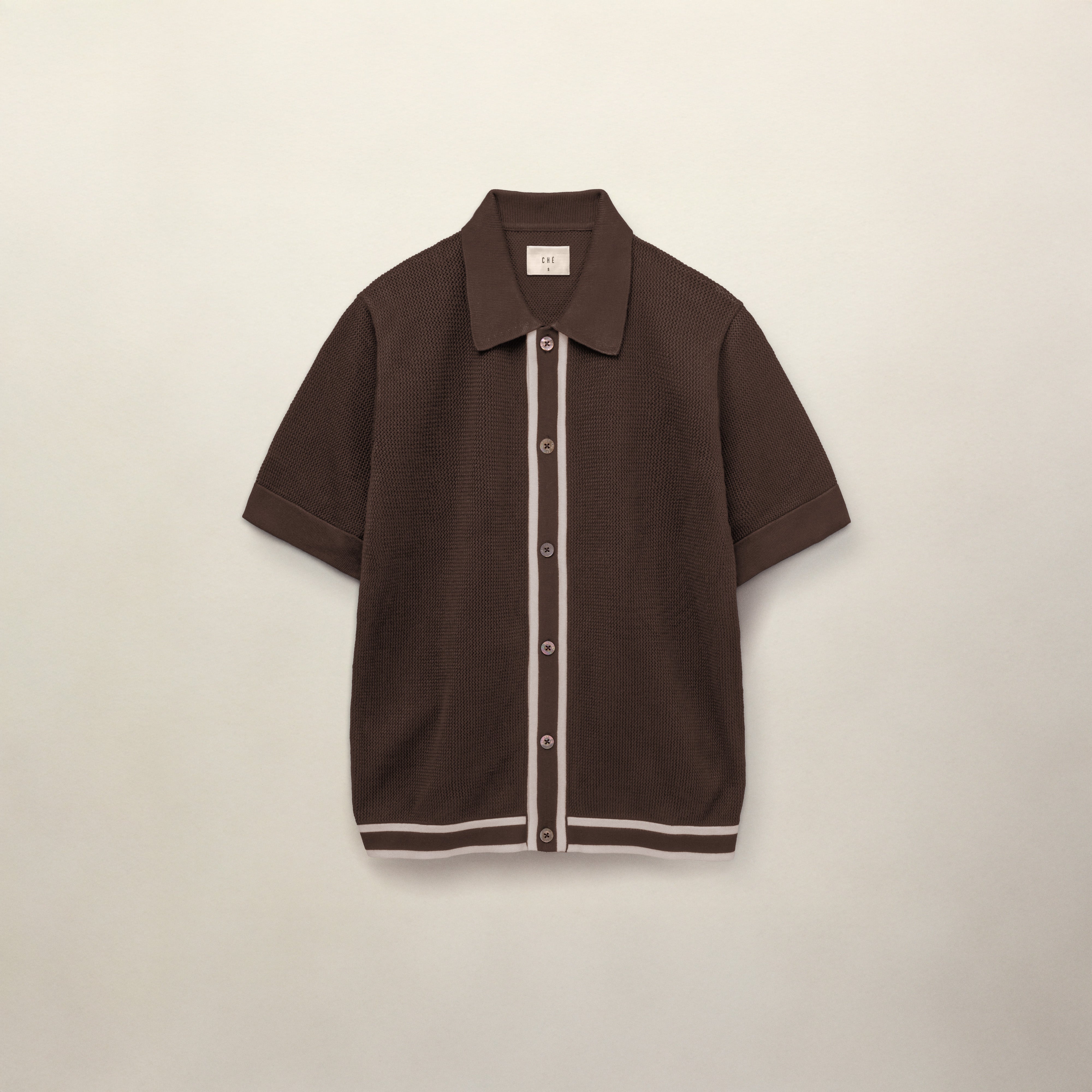 JORGE VISCOSE KNIT POLO SHIRT - CHOCOLATE BROWN | CHÉ Studios