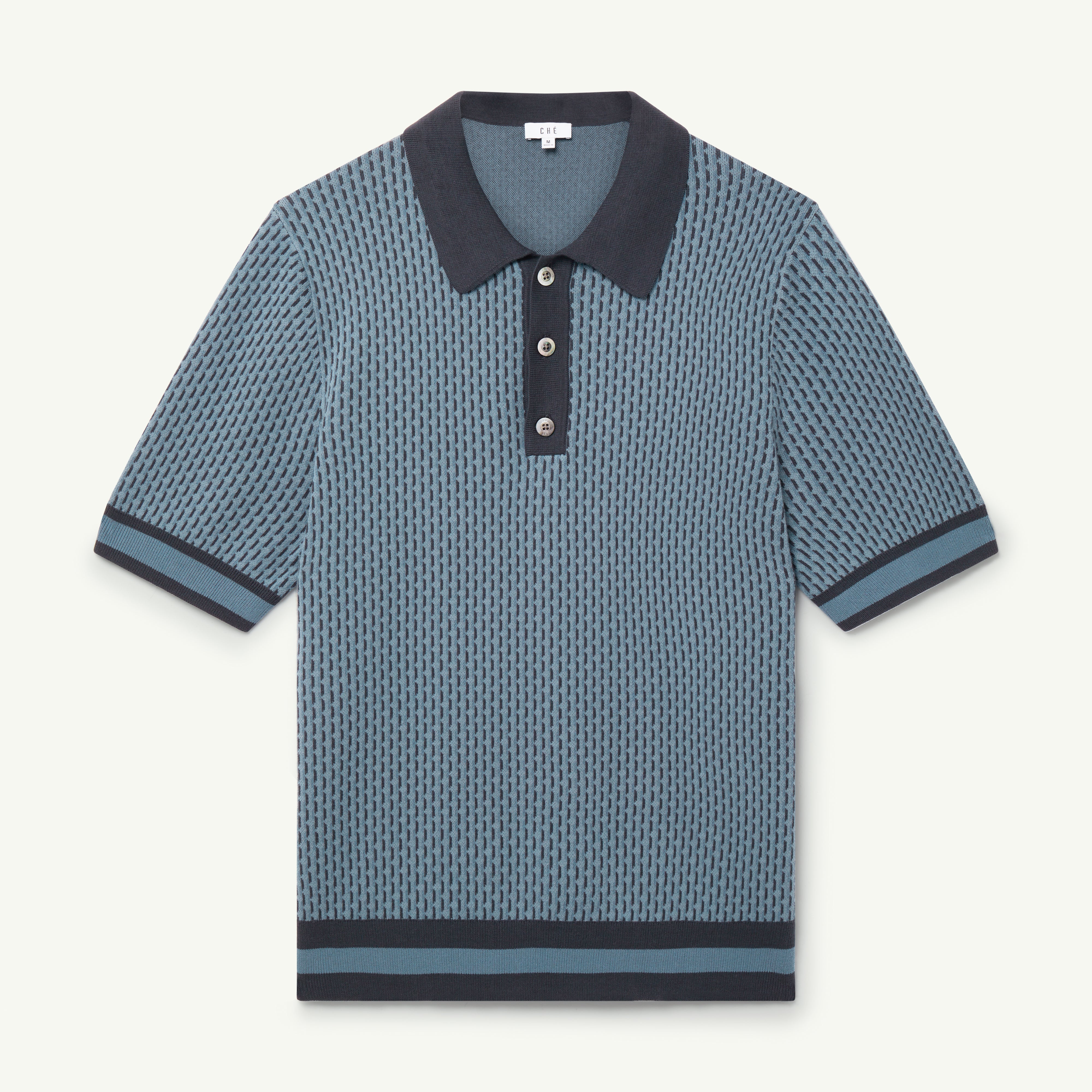 Men s Cosmo Geo Quinn Polo Navy CHE Studios