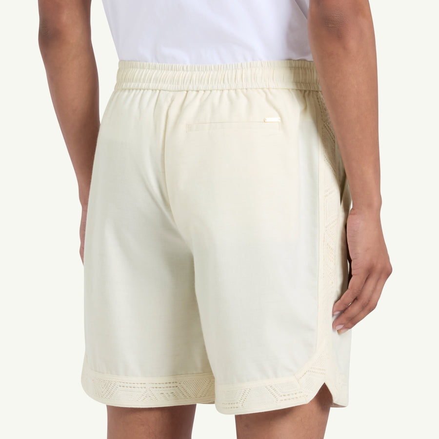 ALBERT LACE DETAIL SHORT - IVORY