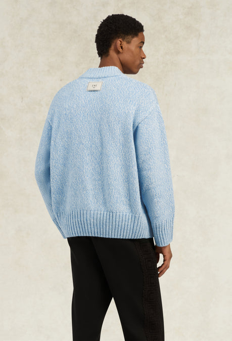 Angelo Heavy Knit Cardigan - Blue