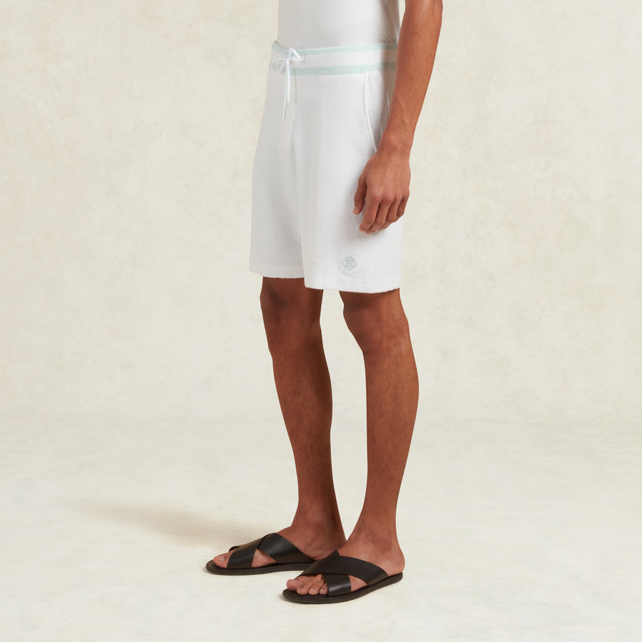 ARMAS COTTON BOUCLE KNIT SHORT - WHITE