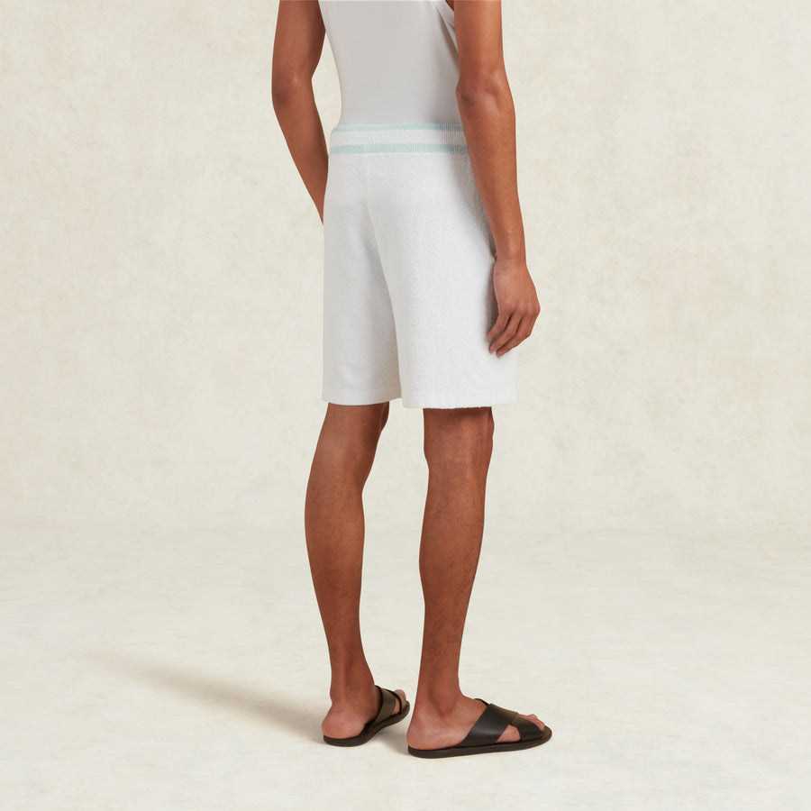 ARMAS COTTON BOUCLE KNIT SHORT - WHITE