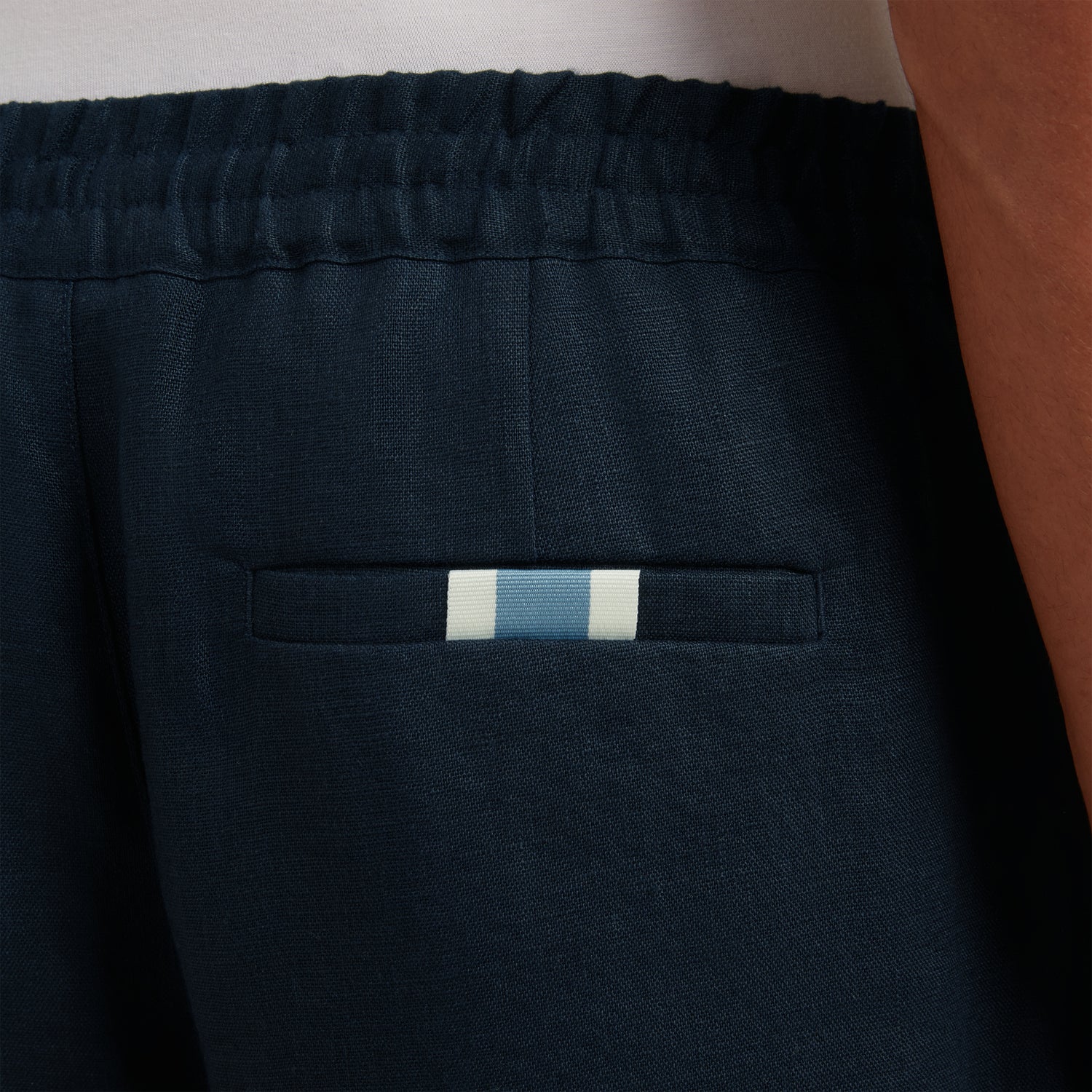 AVILA DRAWSTRING LINEN TROUSER - NAVY
