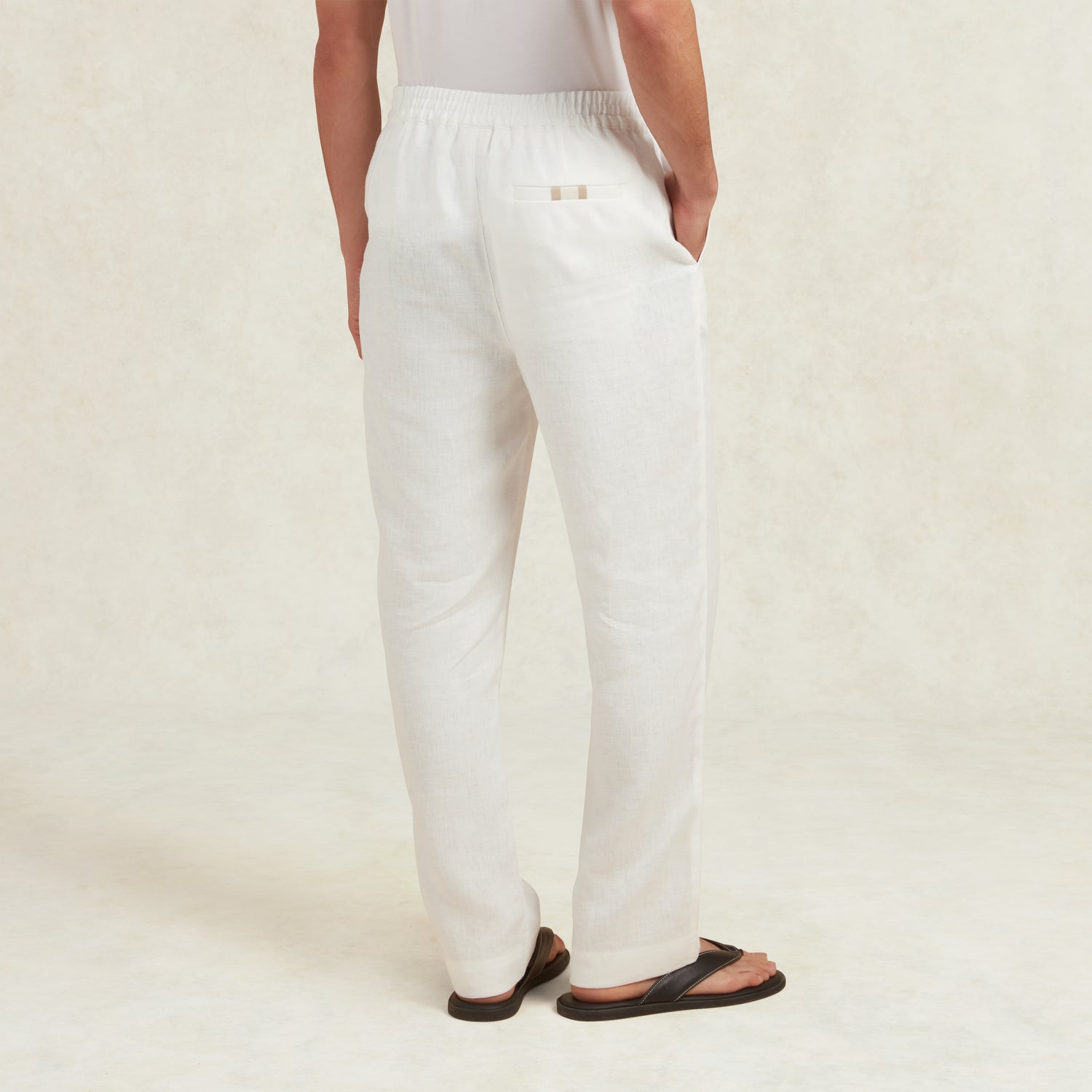 AVILA DRAWSTRING LINEN TROUSER - WHITE