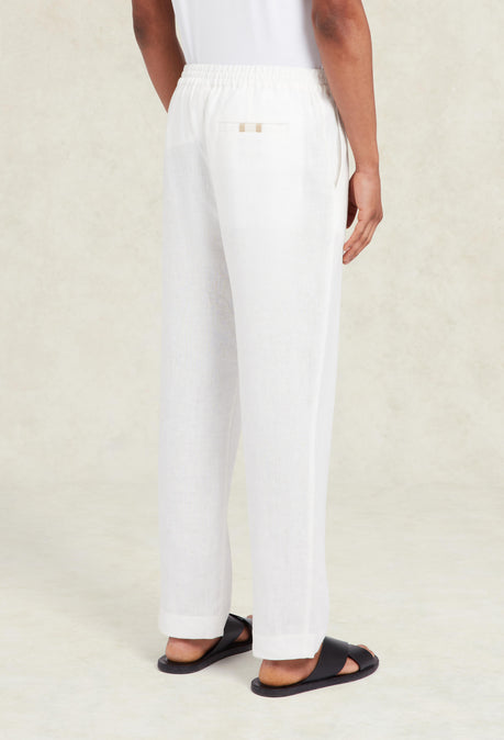 PANTALON EN LIN AVEC CORDON DE SERRAGE AVILA - BLANC