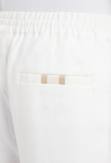 PANTALON EN LIN AVEC CORDON DE SERRAGE AVILA - BLANC