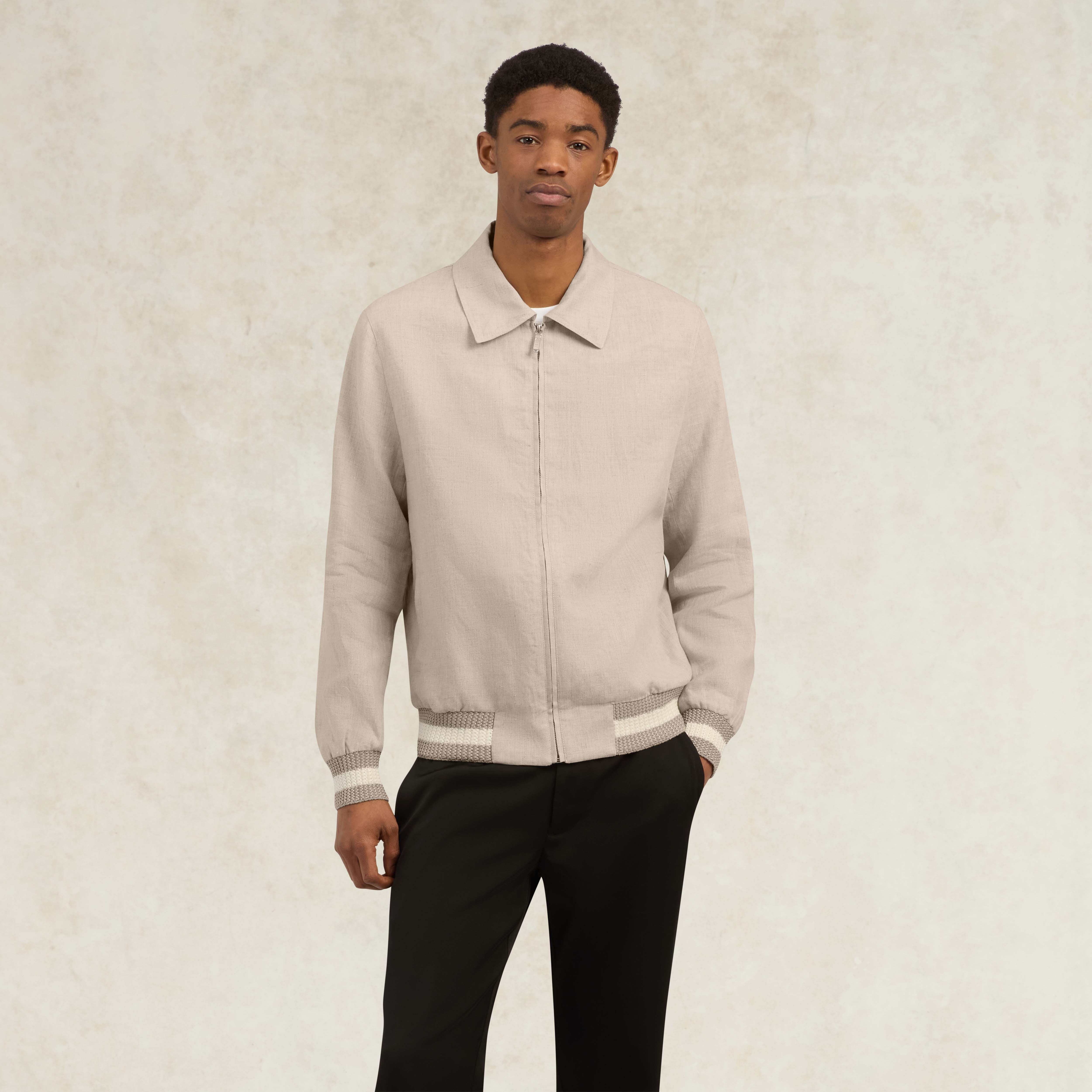 Men's Benito Linen Jacket - Oat | CHÉ Studios