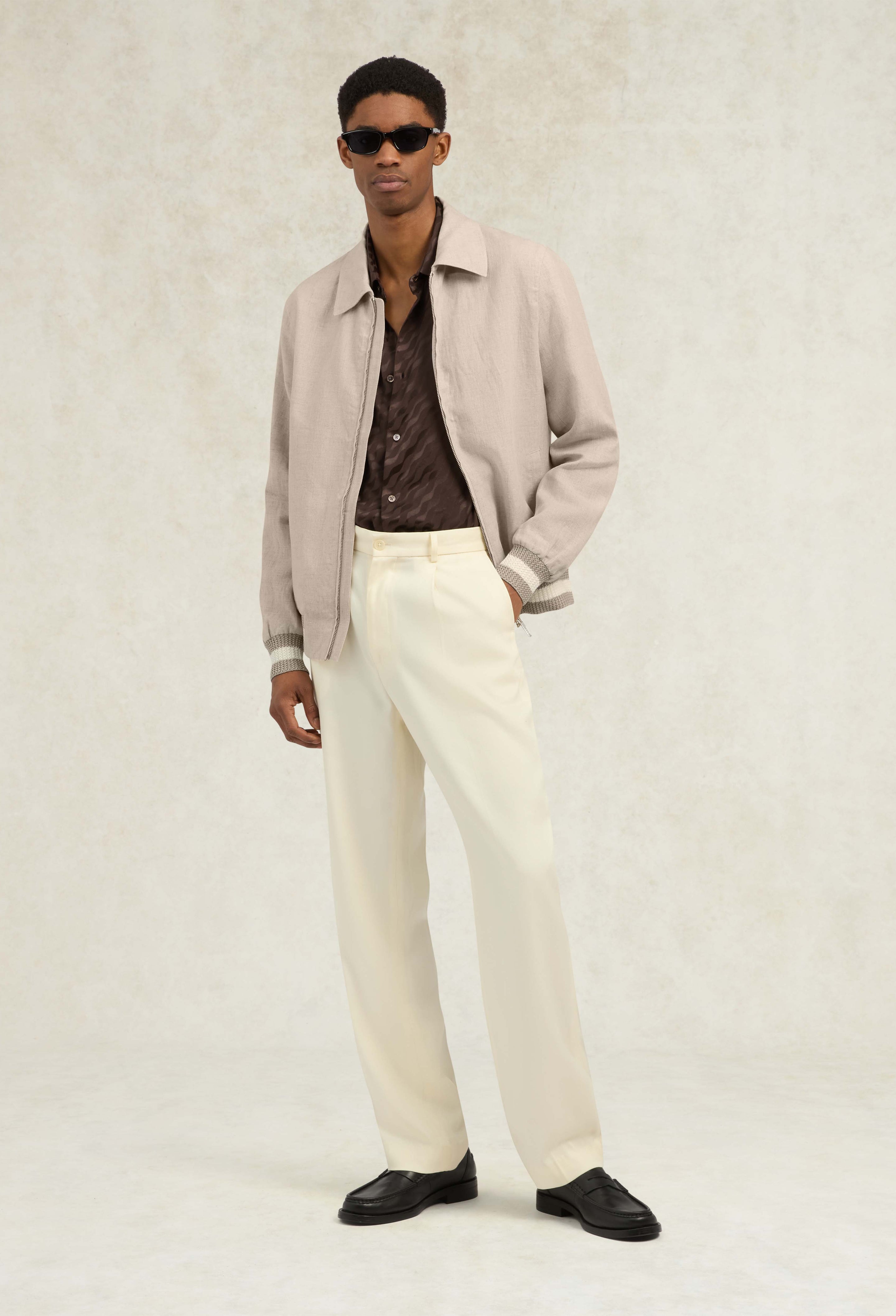 Men's Benito Linen Jacket - Oat | CHÉ Studios