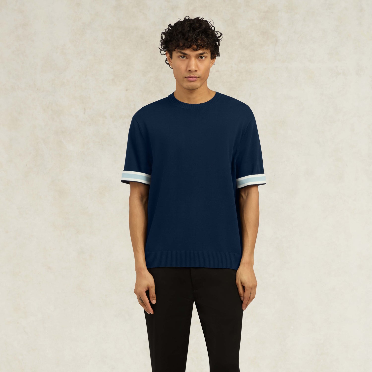 Baller Knitted T-Shirt - Navy