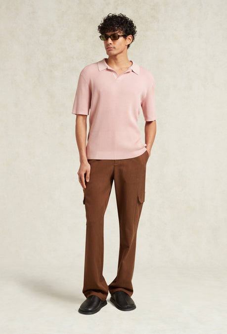LYOCELL CARGO TROUSER - CHOCOLATE BROWN