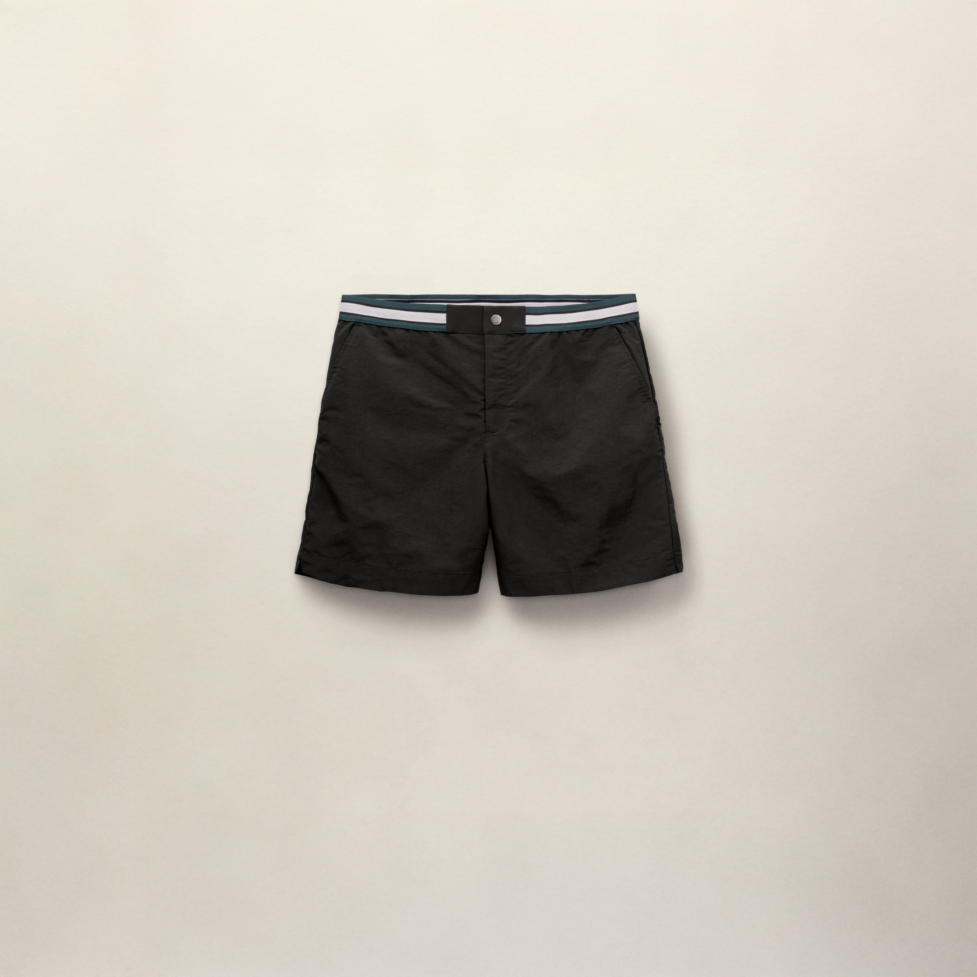 Black Sunseeker Recycled Nylon Longer Length Swim Shorts | CHÉ Studios