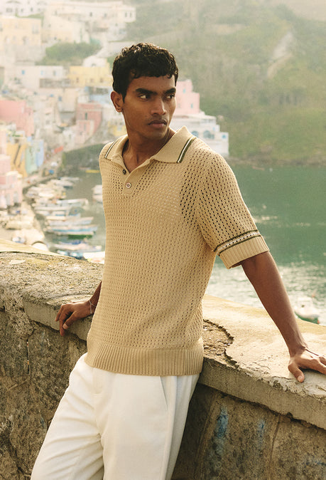 Polo en maille Bennett - Beige