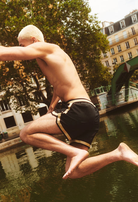 Recycled Nylon Baller Swimshort - Black