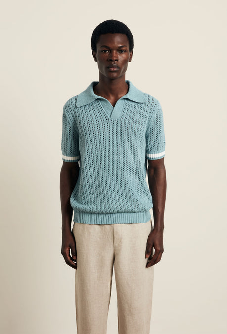 Asta Knitted Polo - Bright Blue