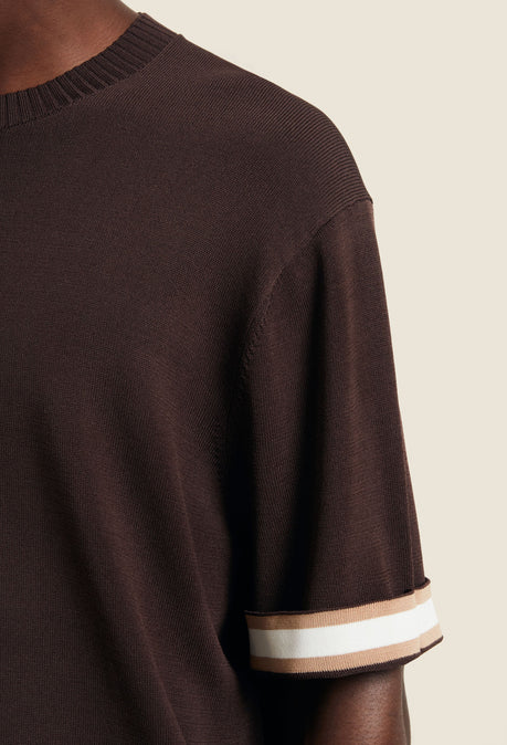 T-shirt en maille Baller - Marron chocolat