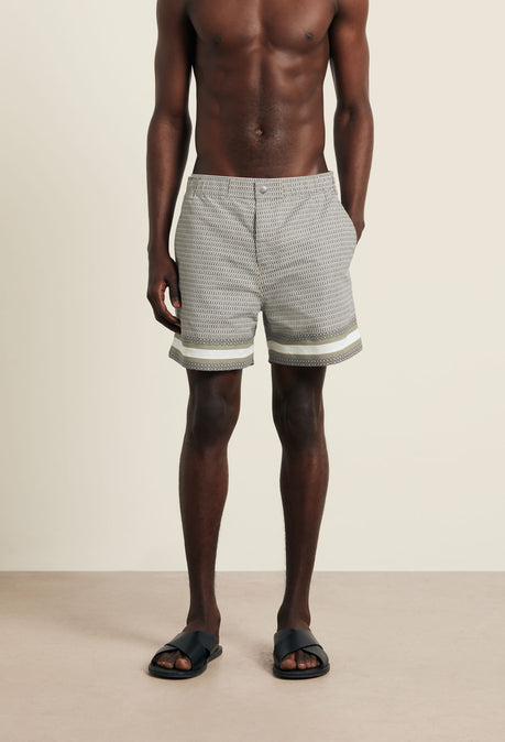 Berkeley Print Swimshort - Dark Olive