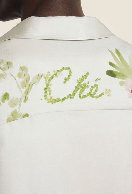 Bloom Print Silk Shirt - Blue