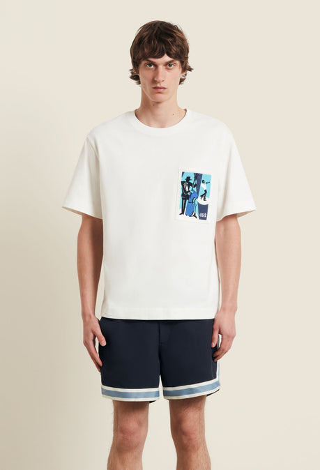 T-shirt Blue Spotlight - Ivoire