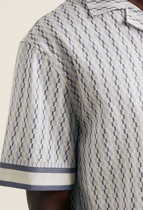 Galliano Border Shirt - Powder Blue