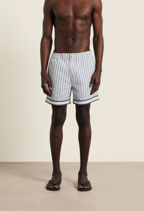 Galliano Border Swimshort - Powder Blue