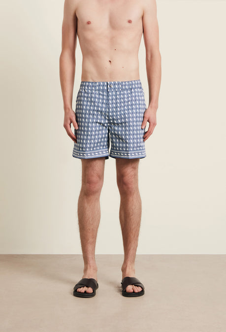 Moneto Print Swimshort - Navy