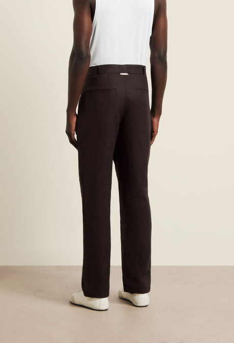 Pantalon en lin Nassau – Marron chocolat