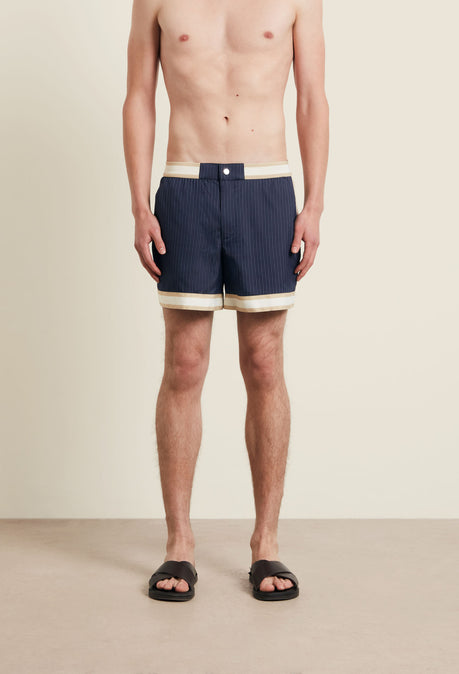 Pinstripe Baller Swimshort - Navy