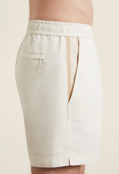 Short de bain uni coupe ajustée - Ivoire