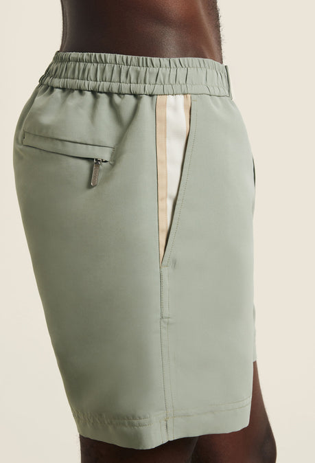 Short de bain sur mesure uni - Sauge