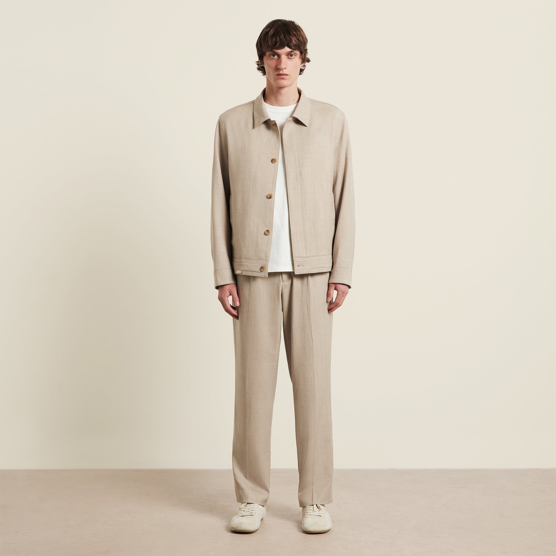 Men’s Provence Travel Suit Jacket in Beige | CHÉ Studios