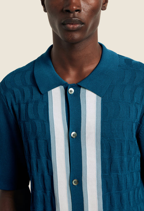 Polo rayé emblématique – Marine