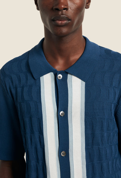 Signature Stripe Polo - Navy