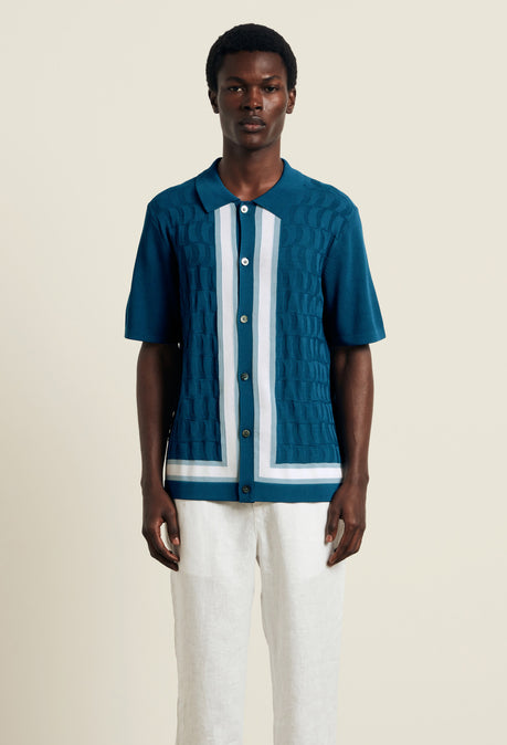 Polo rayé emblématique – Marine