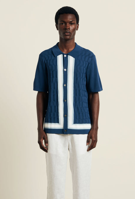 Signature Stripe Polo - Navy