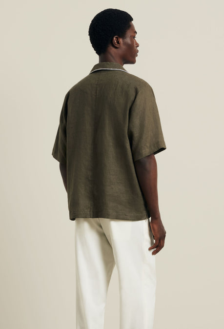 Trompette Embroidered Shirt - Deep Forest