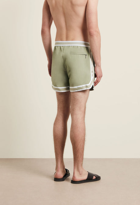 Short de bain baller en nylon recyclé - Sauge