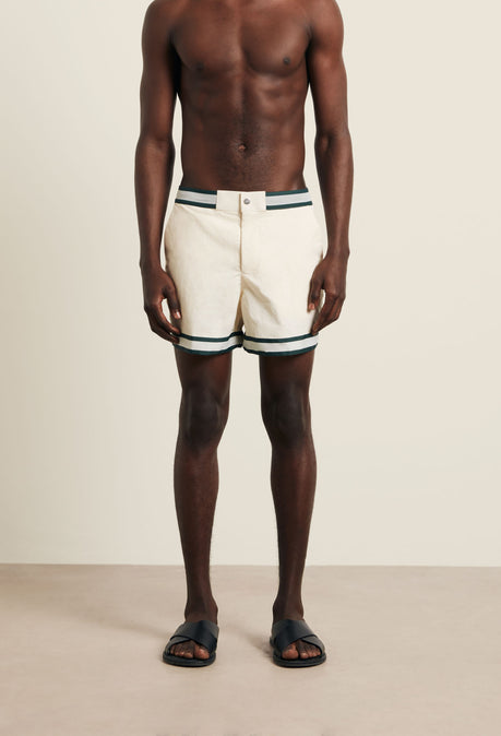 RECYCLED NYLON BALLER SWIMSHORT - IVORY