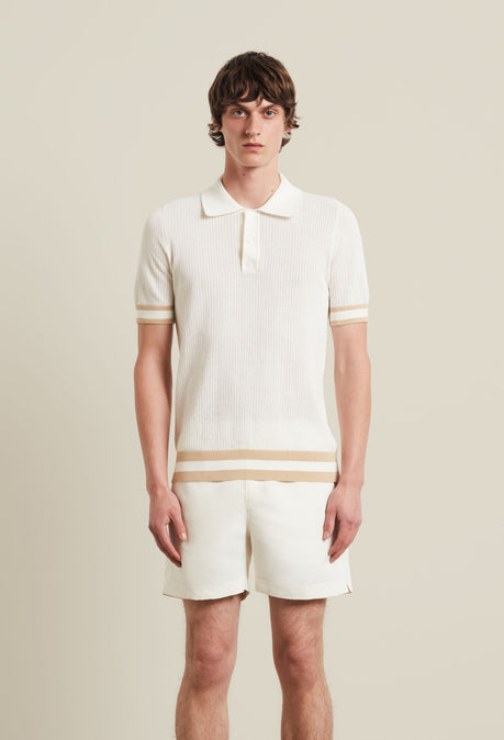 Polo Quinn ajouré en coton - Blanc