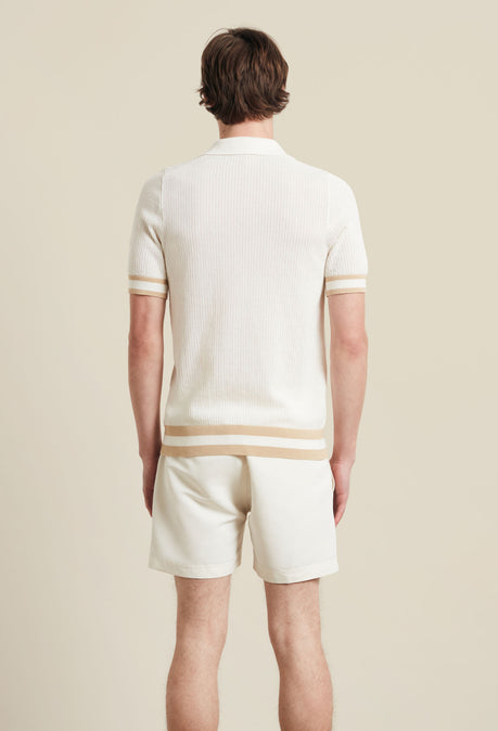 Polo Quinn ajouré en coton - Blanc