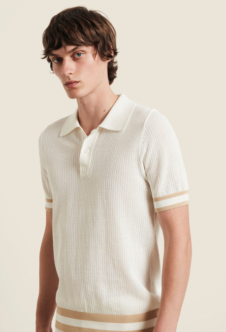 Polo Quinn ajouré en coton - Blanc