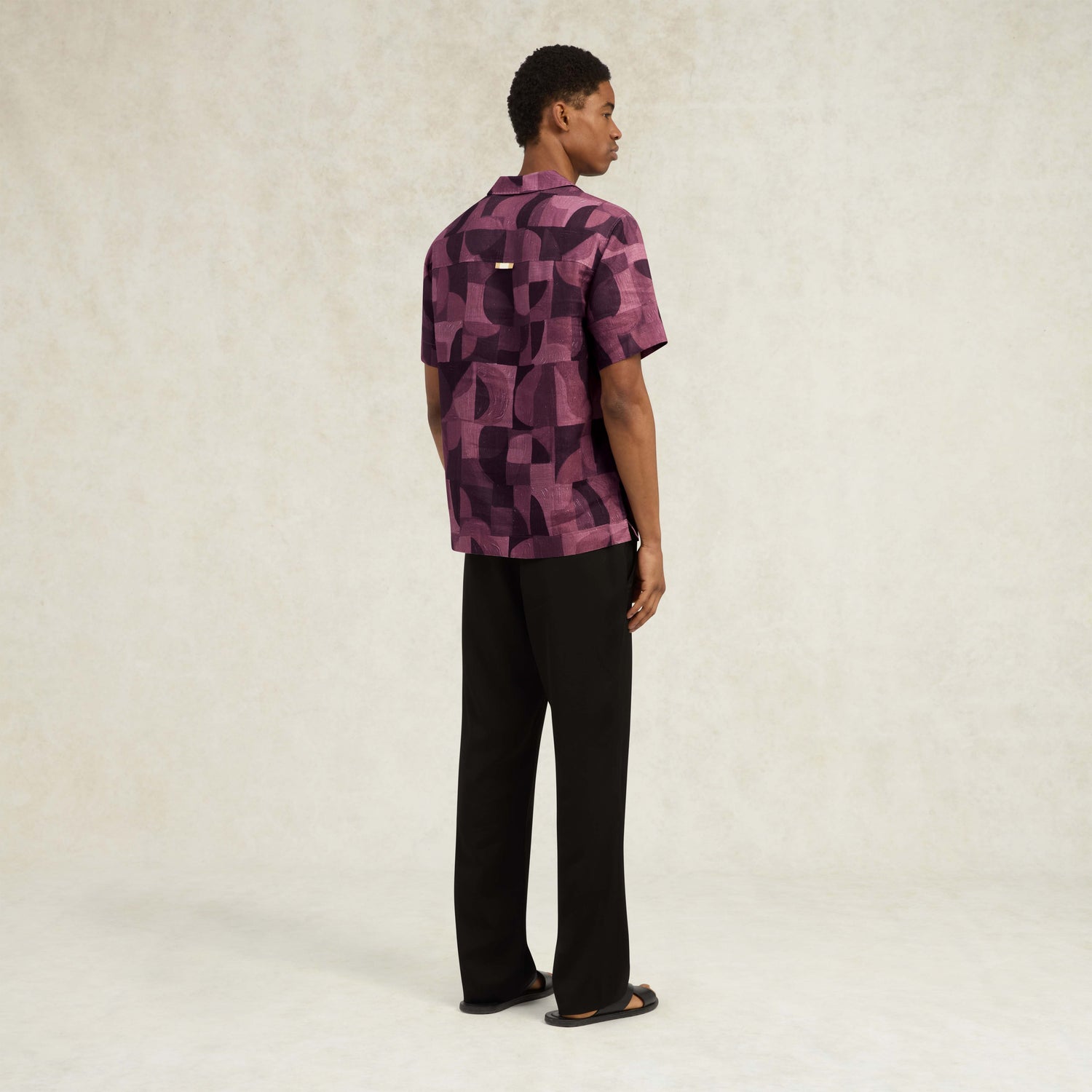 Caio Printed Linen Shirt - Red