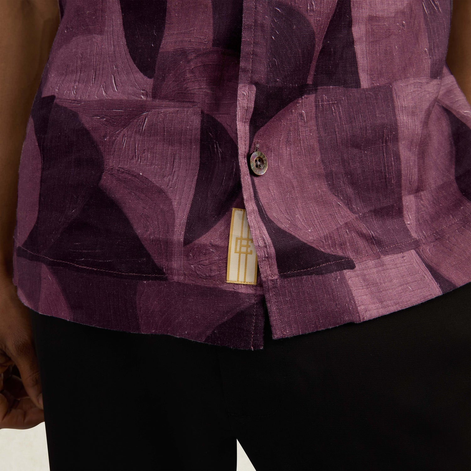 Caio Printed Linen Shirt - Red