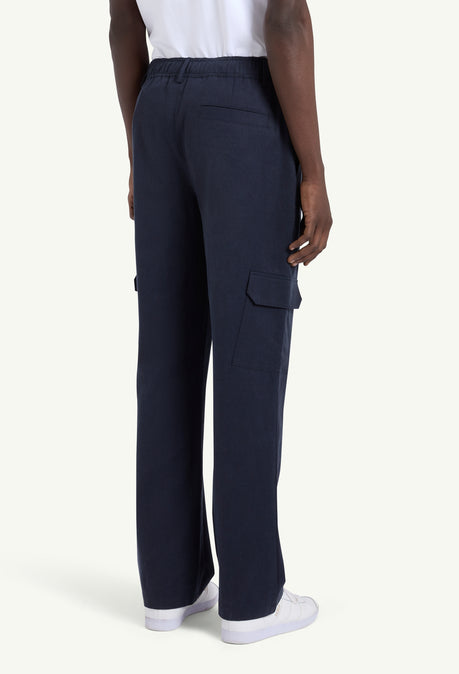 LYOCELL CARGO TROUSER - NAVY