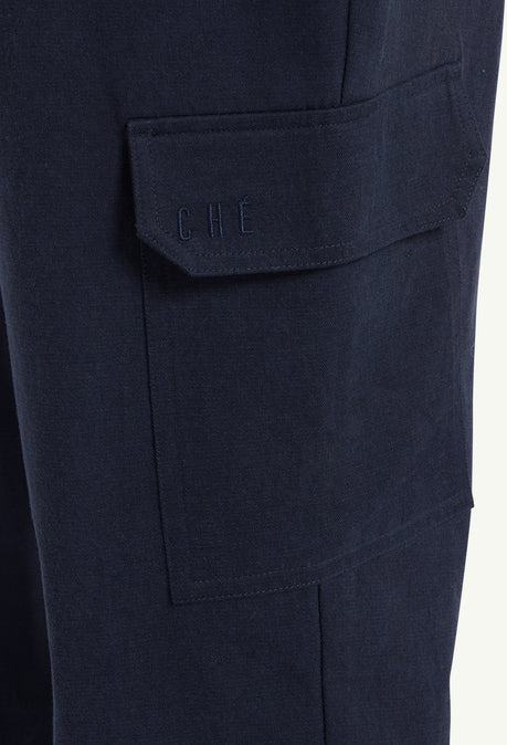 LYOCELL CARGO TROUSER - NAVY