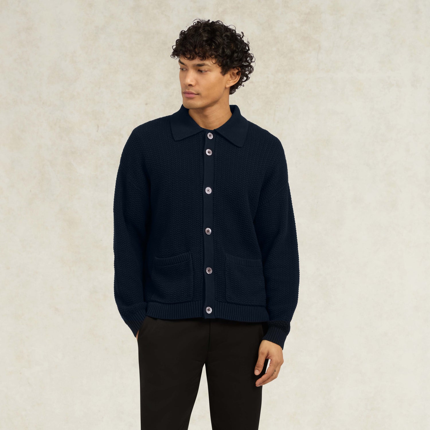 Casentino Crochet Jacket - Navy