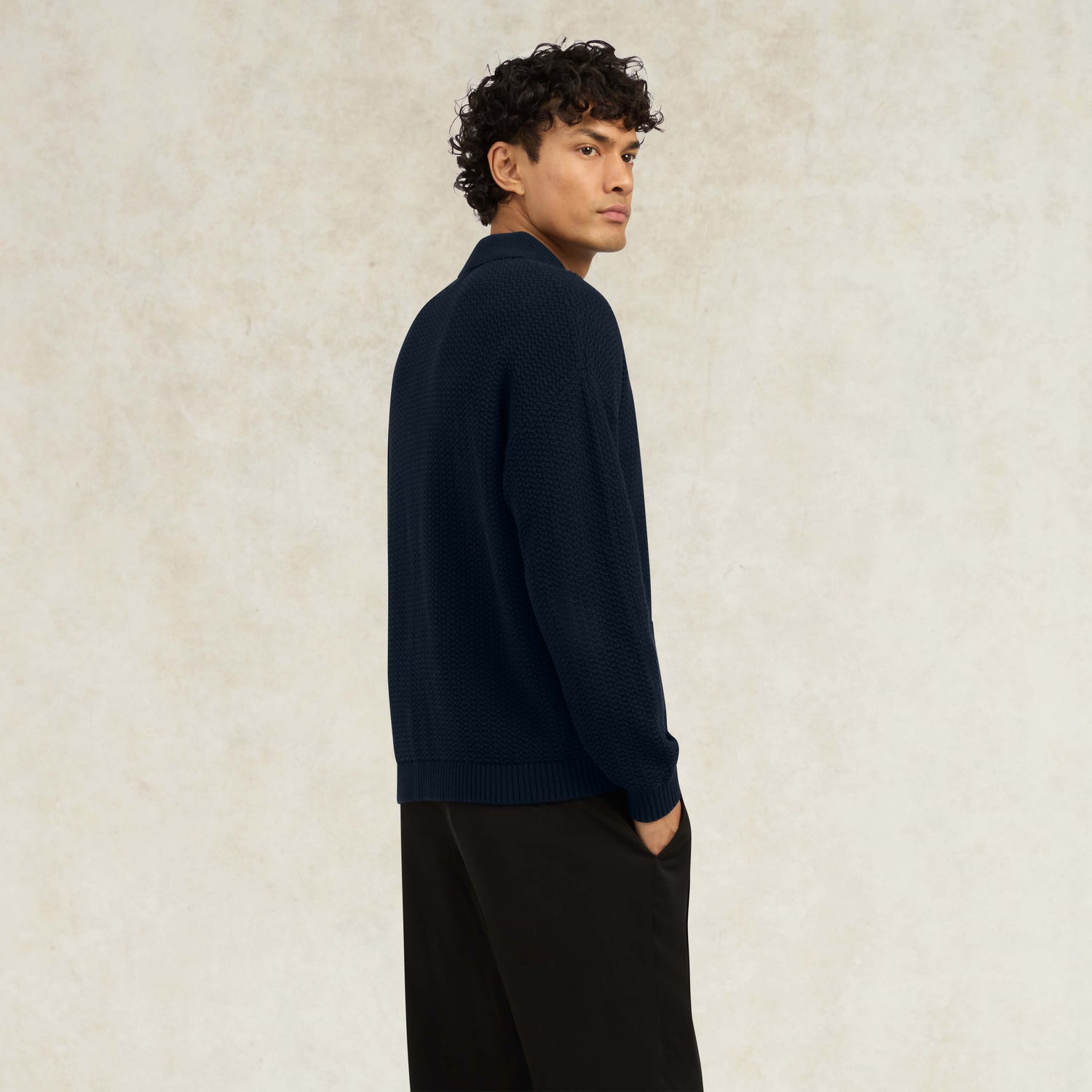 Casentino Crochet Jacket - Navy