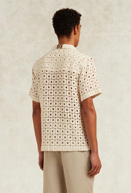 CHEMISE EN CROCHET DE COTON CHEERIOL - IVOIRE