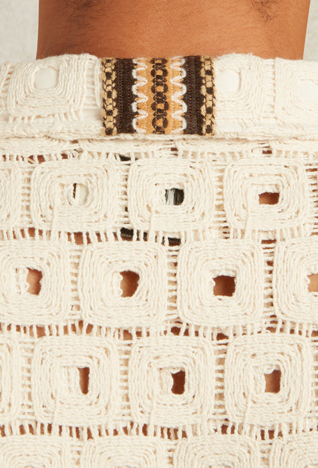 CHEMISE EN CROCHET DE COTON CHEERIOL - IVOIRE
